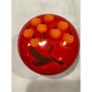 MCM Bo Melander Red Ceramic Studio Pottery Paperweight